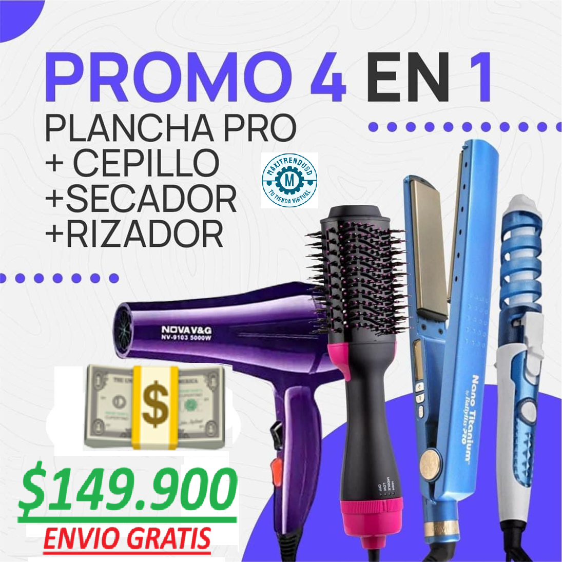 COMBO SECADOR NOVA, TITANIO, ONE STEP